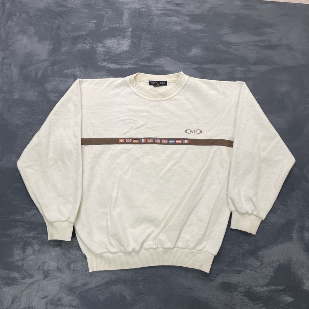 vintage Wind River world flags sweatshirt mens medium white 1990s Canada